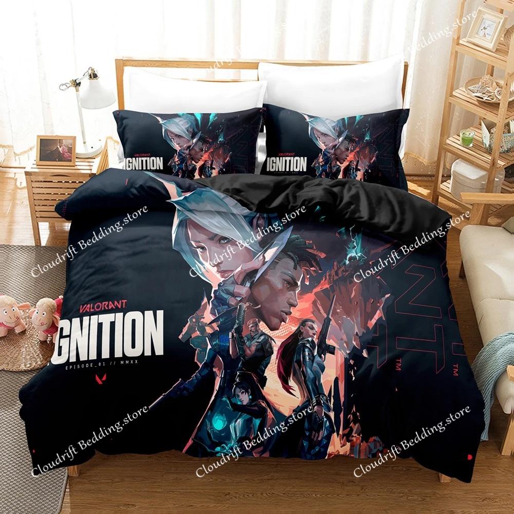 Nuovi Set Biancheria da Letto per Gioco VALORANT Set Copripiumino Con Federa Letto Singolo Matrimoniale Queen King Biancheria da Letto Tessuti per la Casa