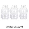 1-3 pcs Protective Case Cover for Labubu Doll V1 V2 V3V4,Plastic Acrylic Display Case for Standing and Seat Series with Keychain