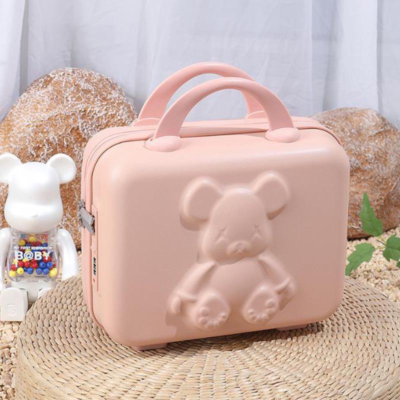14" Compact Women's Suitcase with Lock and Code, Lightweight Mini Storage Bag
