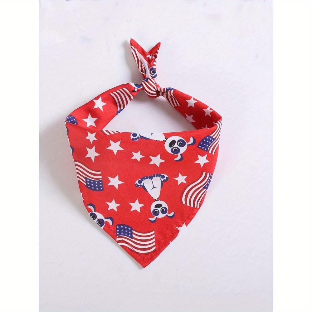 65cm Extra Large Independence Day Pet Triangle Bandana, American Flag Print Dog Bib, Cat Dog Scarf
