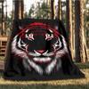 1pc Tiger Face Outdoor Flannel Blanket, Cozy & Warm Soft Te Playful Design, Napping Camping,
