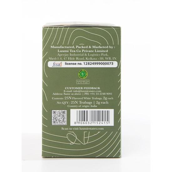 LUXMI Estates Lavender Valley White Tea 25 Tea bags|100% Fresh And Organic Tea|Mood Fixer,Low - Caffeine|For Good Sleep,|Rich In Antioxidant