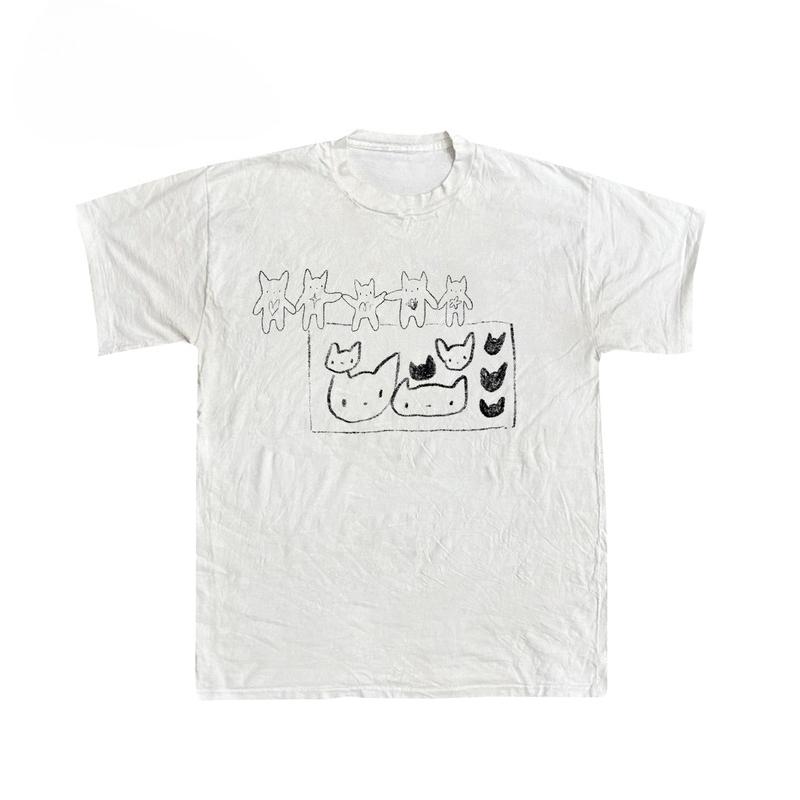 

Kawaii Cat Graphic Unisex T-shirt Tee Casuai Short Sleeve Crewneck Top Fashion Streetwear Autumn Shirt Women Clothing 4XL