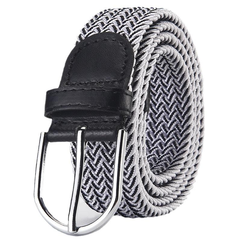 Unisex Elastic Canvas Belt with Pin Buckle - Comfortable, Stretchable, Casual Pants Accessory