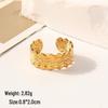 European Chic Irregular Open Ring Set with Creative Convex-Concave Texture for Women