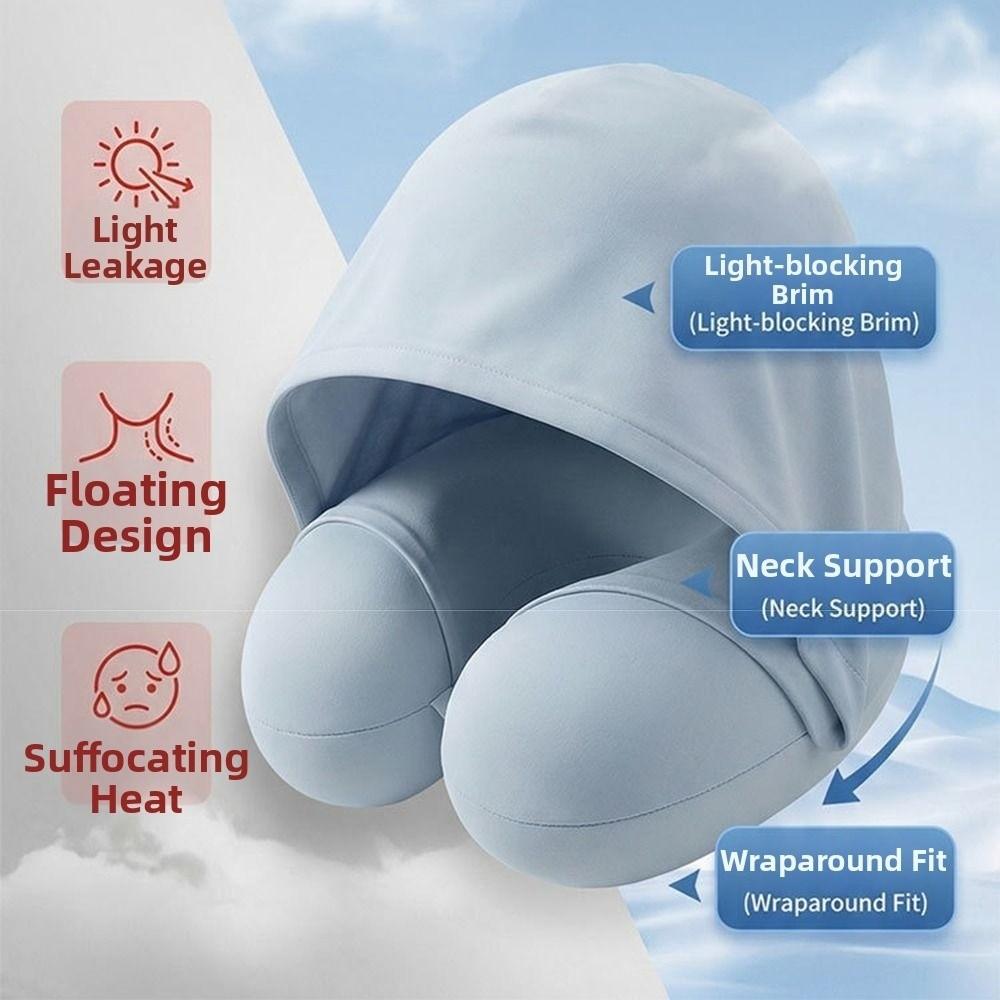 Slow Rebound U-Shaped Neck Pillow Foldable Design Ice Silk Neck Rest Cushion Long Flights