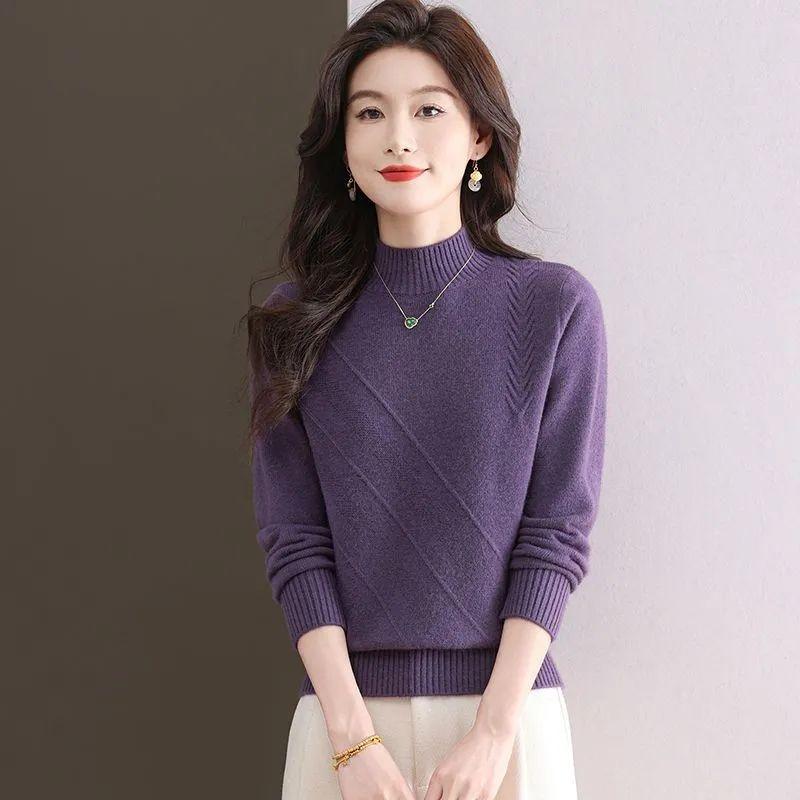 Damen Herbst & Winter Kurzarm Rollkragenpullover Locker geschnitten Strick Basisschicht Oberteil