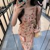 Holiday Style Summer New French Sweet Sleeveless Floral Temperament Waist and Thin Print Dress