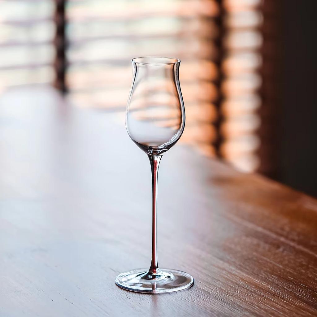 Handmade Crystal Glass Whiskey Smell Tasting Glass Tasting Glass Sweet Wine Glass Red Rod Flared Wine Glass