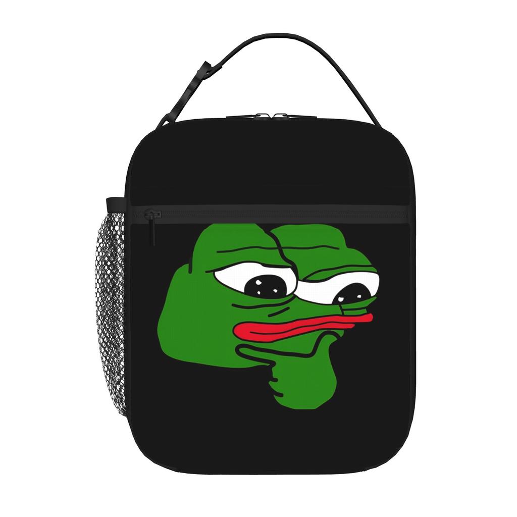 1 Piece For Students Food Container Thinking Portable Pocket Pepe the Frog Zipper Closure Aluminum Foil Food Pouch For Travel