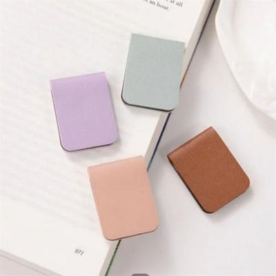 New Leather Magnetic Bookmark Rectangle Shape Diy Book Reading Tracker Elegant Magnetic Money Clip Book Reading