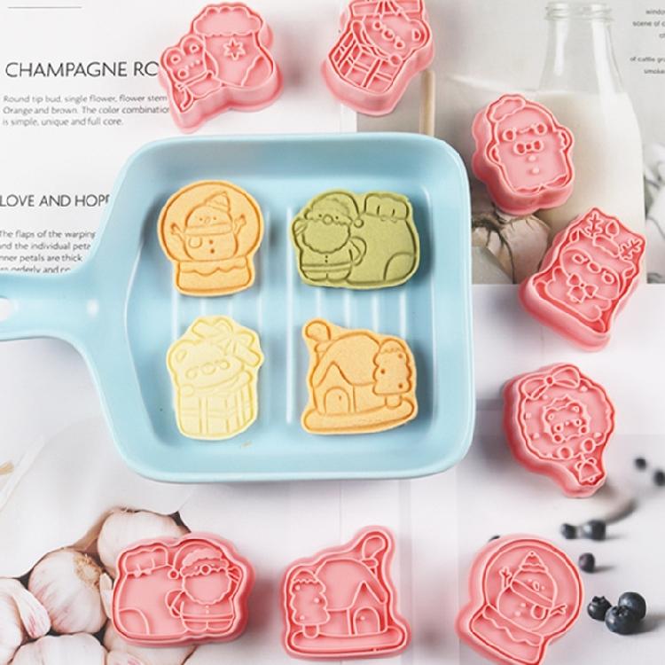 Christmas Cookie Pastry Cutter Set Festival Cookie Cutters for Christmas Baking High Heat Resistant Biscuits Mould