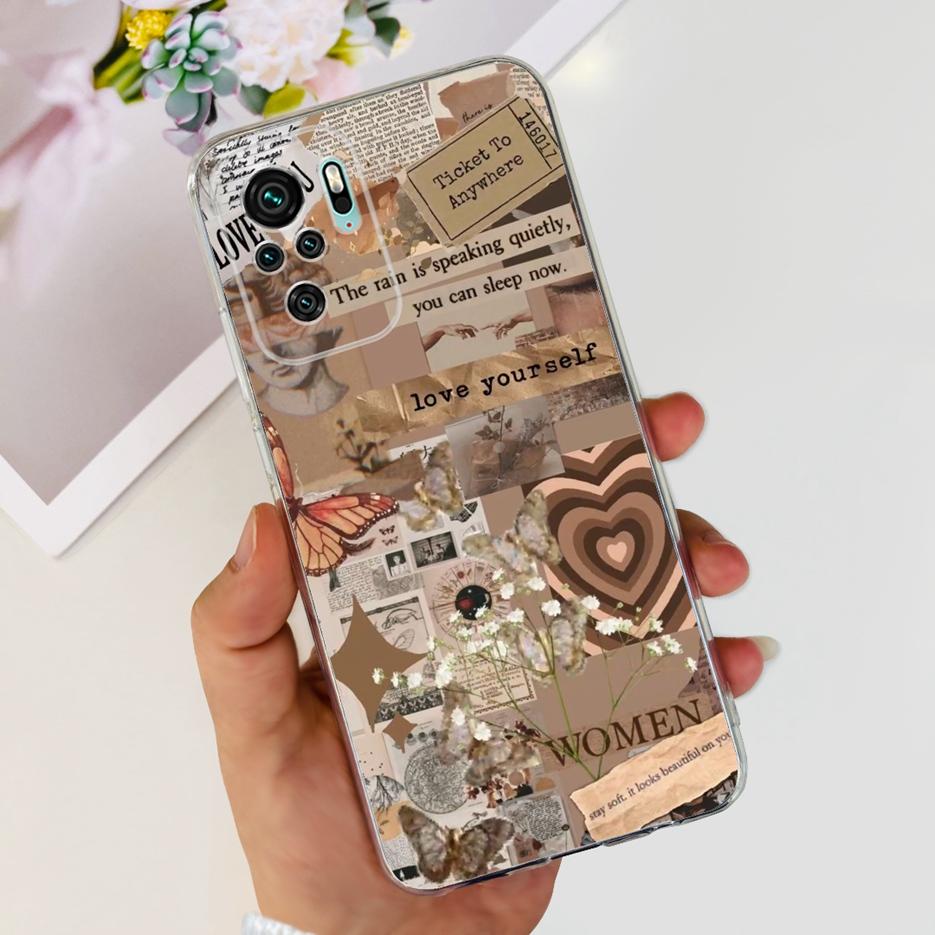 For Xiaomi Redmi Note 10 4G Case Note 10S Cute Painted Cover Soft Slim Phone Case For Xiaomi Redmi Note 10 Pro Max Note10 S Bags