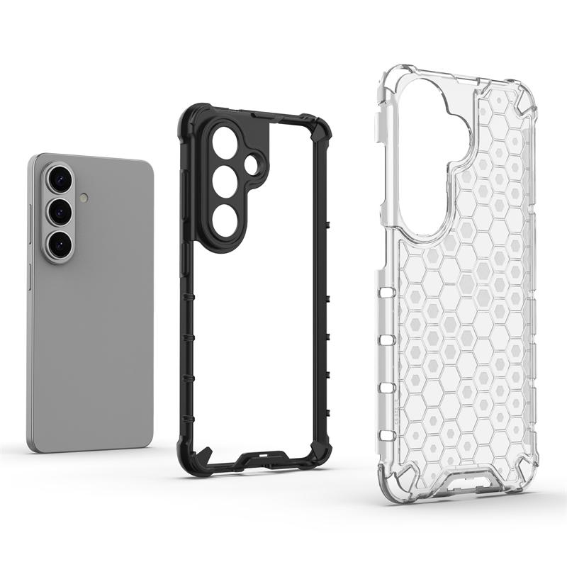 Transparent Phone Case For Samsung Galaxy S26 Honeycomb Armor Back Case For Samsung S26Plus S26 Ultra Cover For Samsung S26 Case
