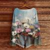 Women's Round Neck Lightweight Sweater Casual Long Sleeve Knit Pullover