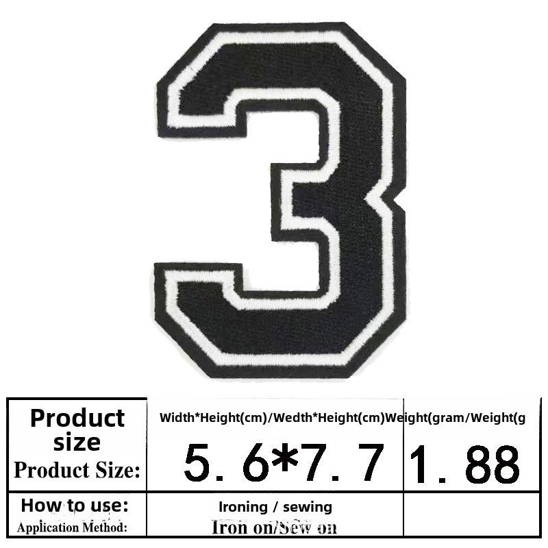 Embroidered Alphabet & Number Jersey Patch Armband Badge
