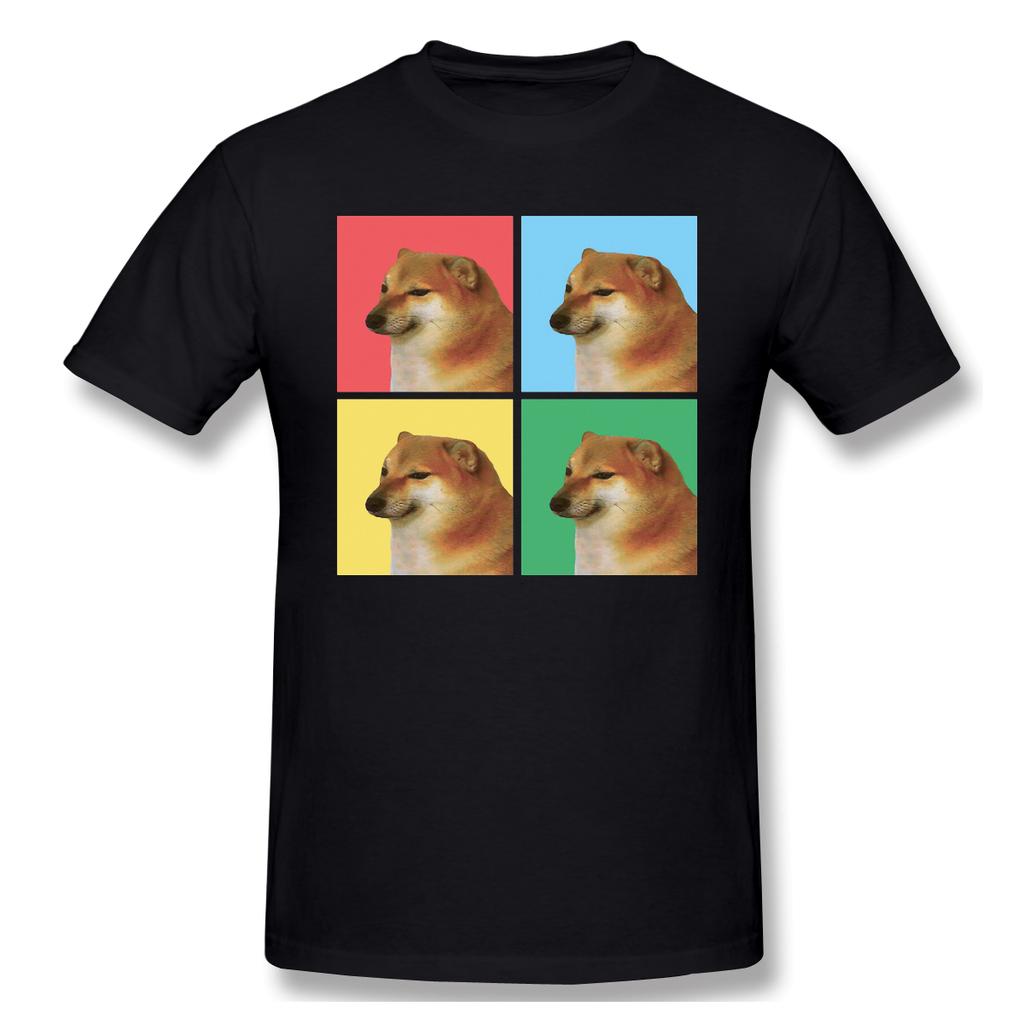 Cheems Doge Cover Funny Print T Shirt Vaporwave Aesthetic Visual Art Style Graphic Tshirts Unisex Casual Summer Tee Ropa Hombre
