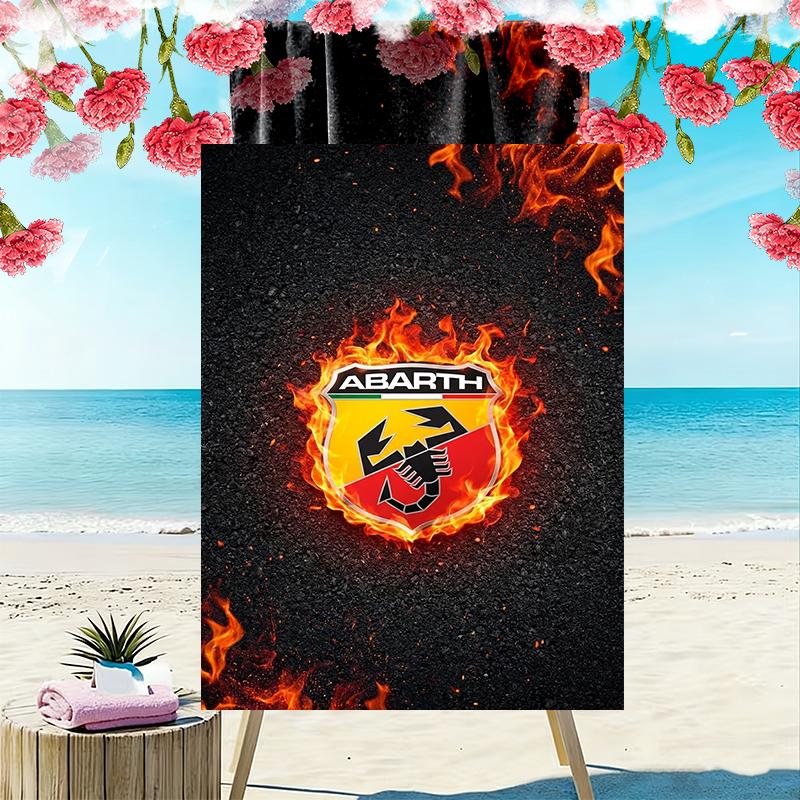 Abarth Print Beach Towel Large Soft Quick Dry Towel For Beach Camping Swimming