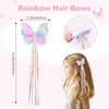 2Pcs Glitter Butterfly Hair Clips Long Tassel Kids Barrette  Performance Accessories
