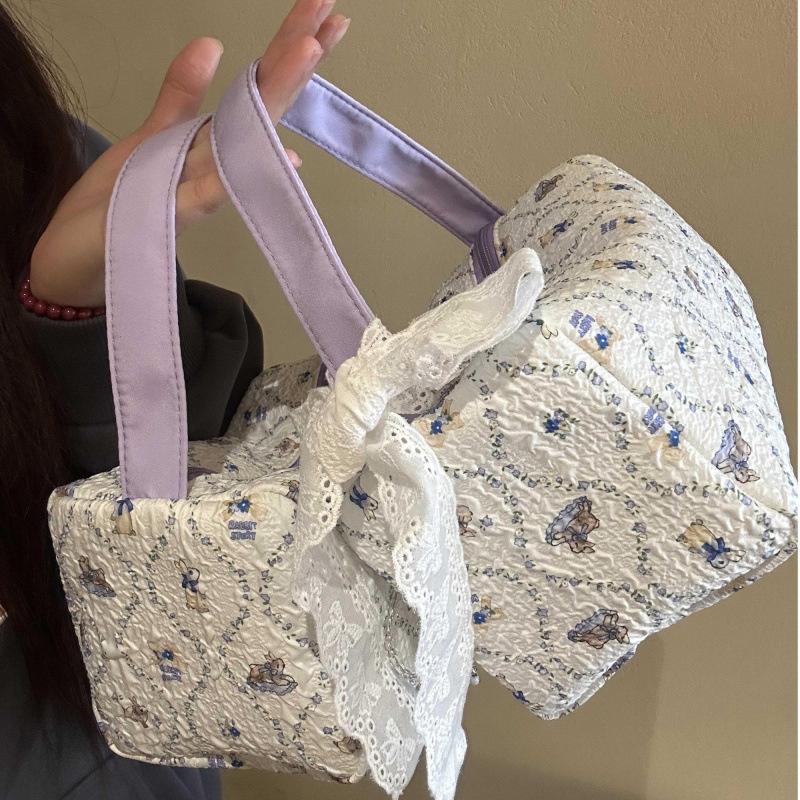 

Ins Style Purple Rabbit Makeup Bag Large Capacity Cosmetic Bag Portable Wash Pouch Sundries Storage Bag Handbag