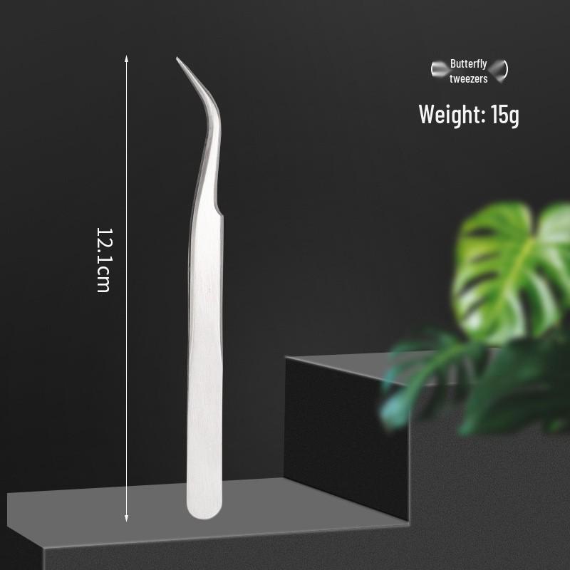 Gold Feather Eyelash Tweezers: Round Head for False Eyelashes, Long Gold Eagle Beak for Eyelash Artists.
