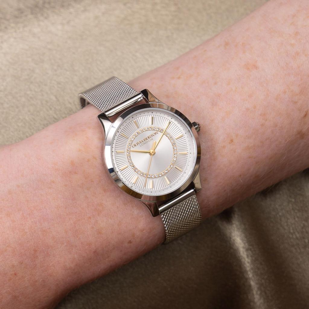 Authorized Dealer [OLIVIA BURTON] Olivia Burton Women's Watch [Classics] Wanderlust White & Silver Mesh 30mm 24000212