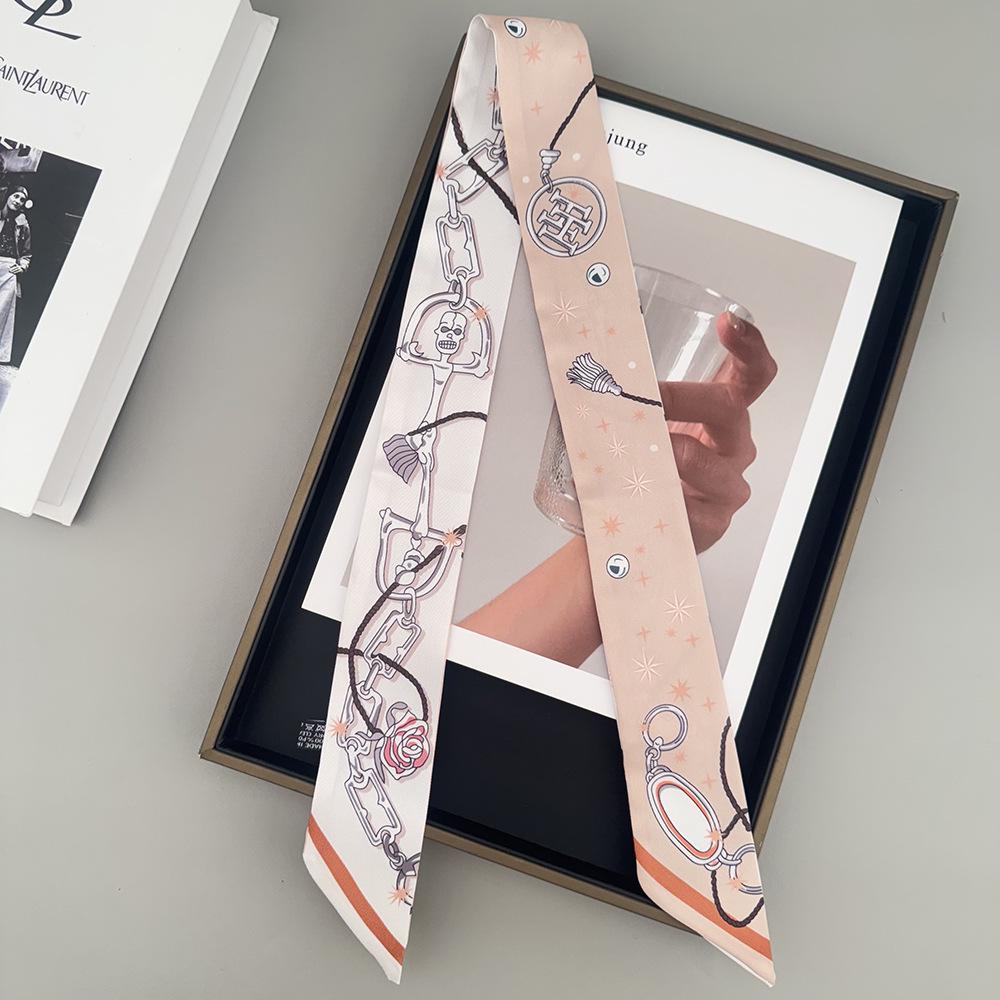 Chaveiro Estilo Coreano Cadeado Lenço de Sarja Envolto Fita para Alça Faixa de Cabeça