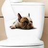 Adesivo 3D Visivo per Coperchio WC Gatto Cane Reale Carino, Decorazione Animale in PVC Impermeabile per Coperchio WC, Arredo Bagno