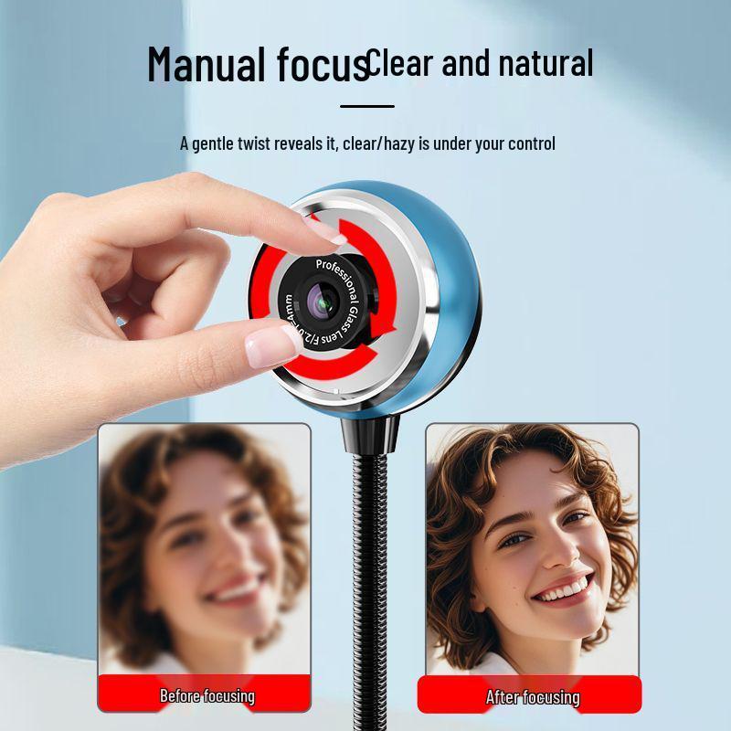 Driver-Free 2K HD USB Video Conferencing Camera with Desktop Mic