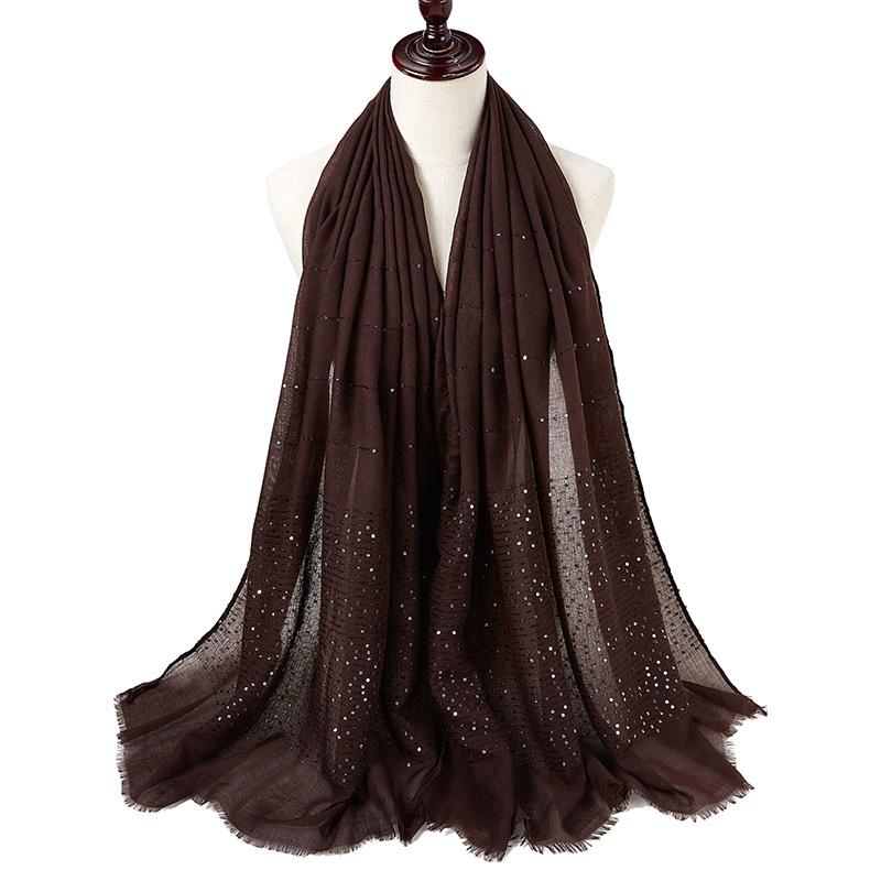 New Summer Luxury Elegant Women Silk Scarf Beach Wrap Shawl Sparkly Sequin Sunscreen Bandana Hijab Mujer Scarve Pareo Foulard