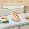 1PC Portable Triangle Sandwich Container Acrylic Reusable Sandwich Boxes and Lunch Wedge Boxes with Lids for Kids