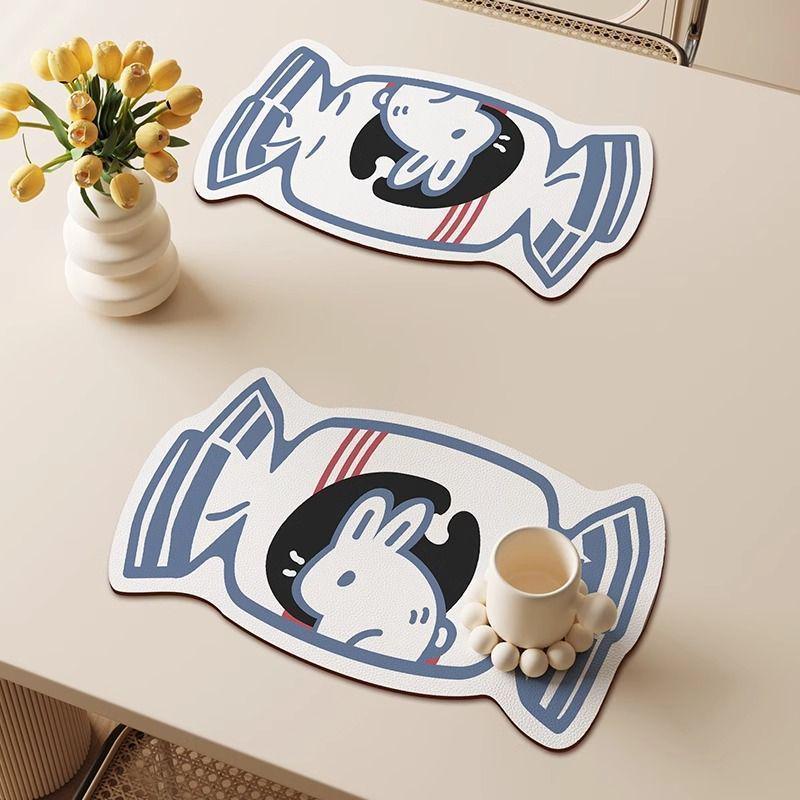 2026 Waterproof, Oil-Proof, Scald-Proof, Heat-Resistant Cartoon Leather Table Mat Coaster
