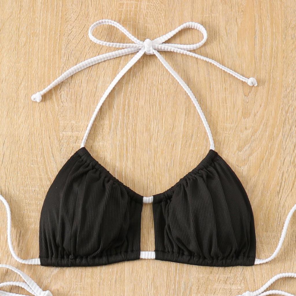 Women's All-Over Print Sexy Halter Tie Triangle Bikini Swimsuit