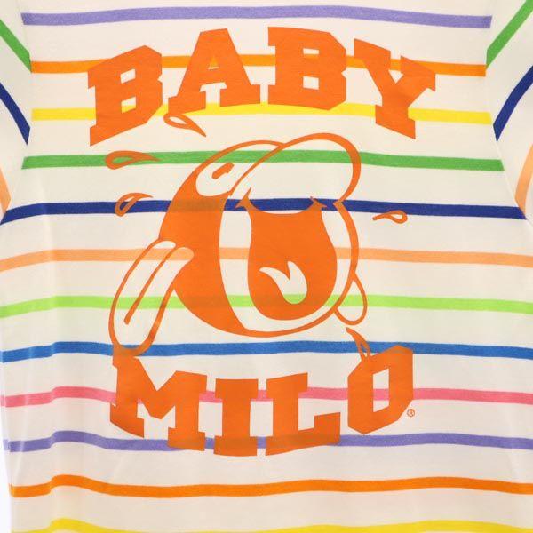 A BATHING APE border Short sleeve T-shirt SHORT White system Women Used