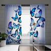 Elegant Butterfly And Floral Print Curtains for Kitchen Living Room Bedroom Decor  Vintage Style Window Treatment 2pcs Cortinas