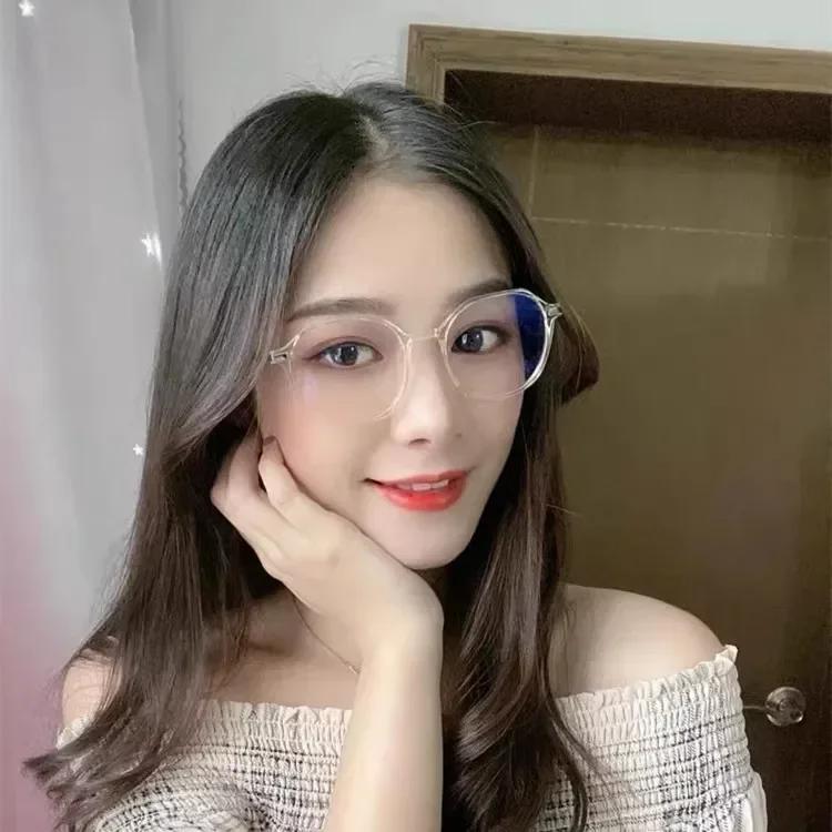 Fashion Transparent Round Frame Reading Glasses High-definition Elderly Anti-blue Light Presbyopia Finished Hyperopia Eyeglasses