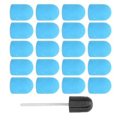Nagelkunst-Schleifkappe, Nagelbohrer, Polieren, Schleifen, Schleifbänder-Set (13 x 19 mm)blau