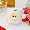 Small Orange with Lid Spoon Red Ceramic Cup Cartoon Cute High Value Mug Household Water Cup Set