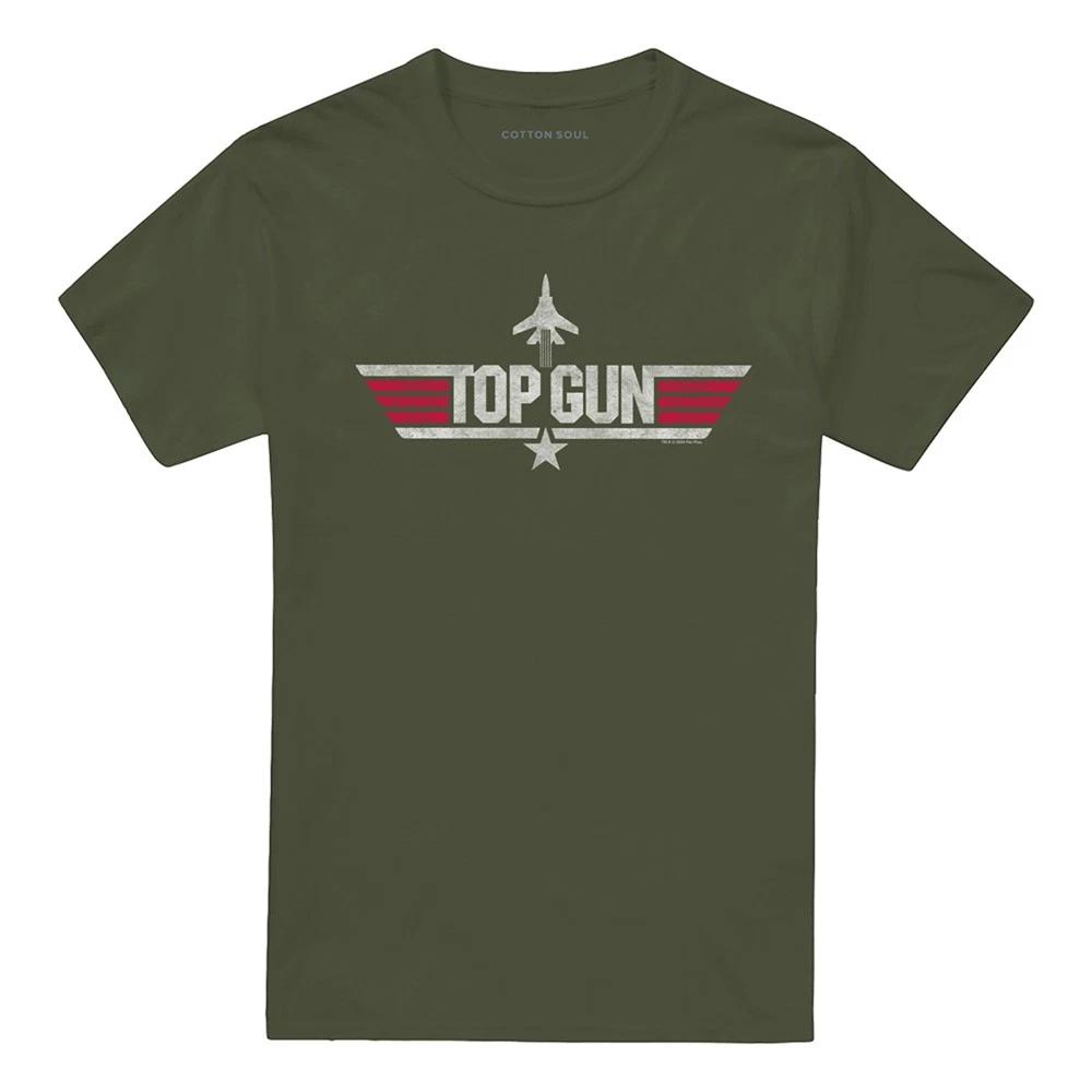 Top Gun Logo 100% Cotton T-shirt Mens Tees Top S-2XL, Military Green S