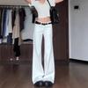 Women's White Low-Waisted Micro-Flare Jeans - Slimming, Versatile Wide-Leg Summer Pants (2025)