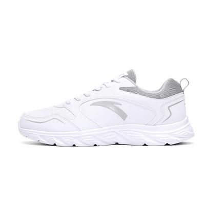Fabric Cushioning Slip Resistant Abrasion Resistant Low Top Running Shoes Men's White 912245515-4