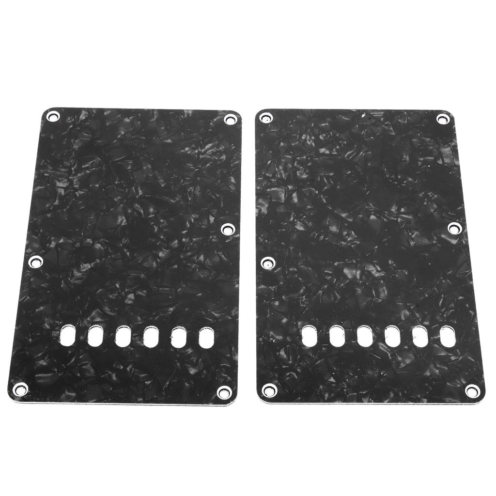 2PCS Electric Guitar Back Cover Plates with 6 Holes PVC Plastic Guitar Guard Backplate Replacement Black