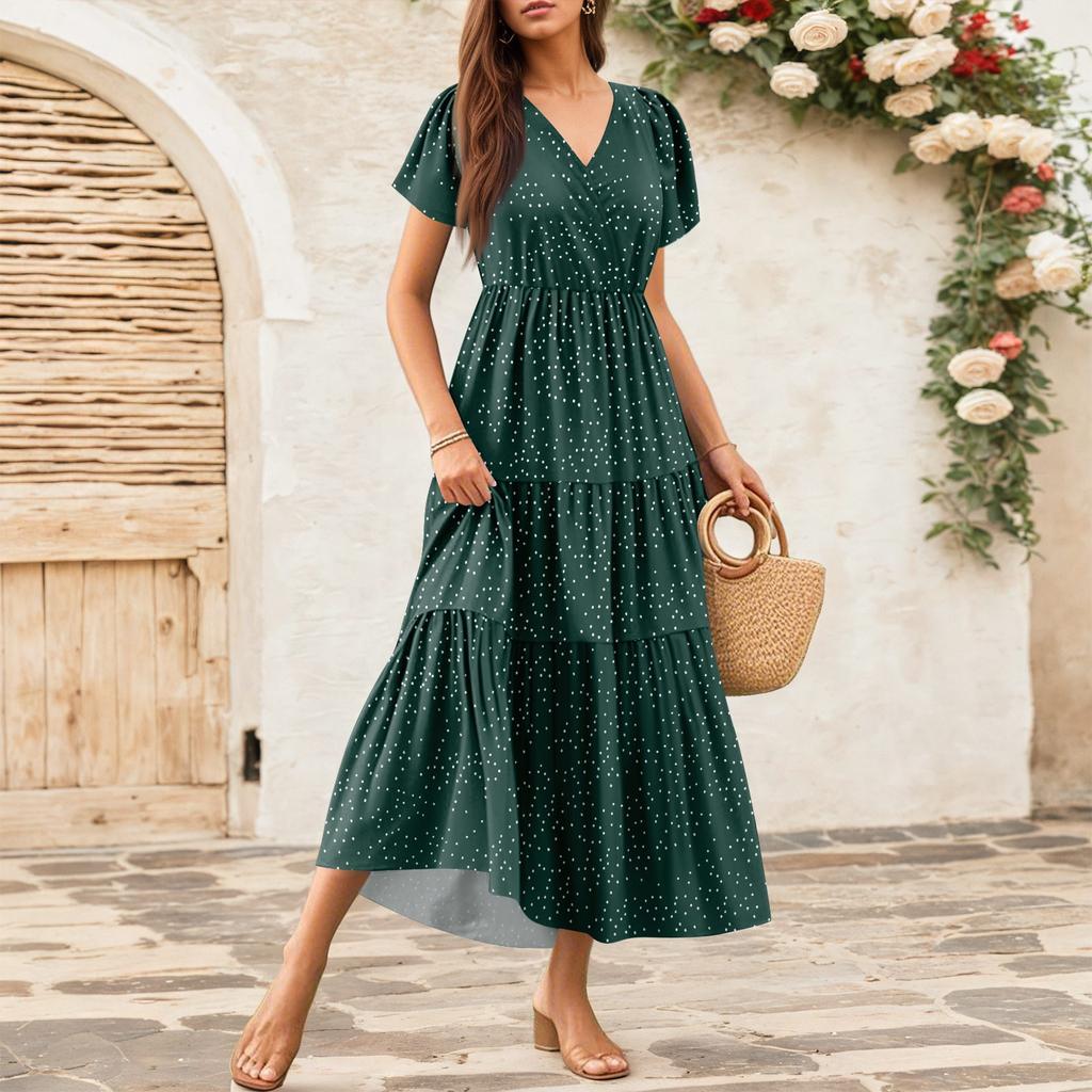 Women's Flowy Dresses Women's Summer Dresses Casual Short Sleeve Maxi Dresses Formal Maxi Dresses