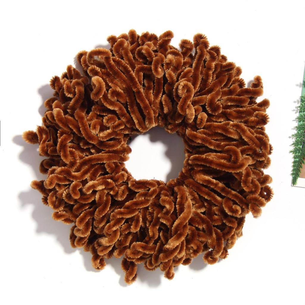 Handmade Wool Hair Tie - Ethnic Style Golden Velvet Flower Headwear, Multi-color Options