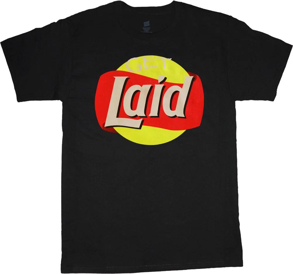 Get laid funny saying t-shirt men tee shirt XL