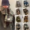 Windproof Winter Scarf Long Tassel Plaid Warm Scarves Fashion Striped Wraps Women