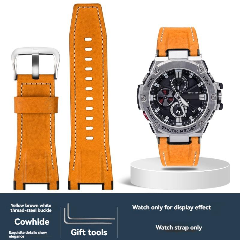 Voor Casio G-SHOCK GST-S130/S110/S120/W130L GST-210/B100/W300 Echt Lederen Horlogeband armband Mannen nylon Horlogeband 26mm