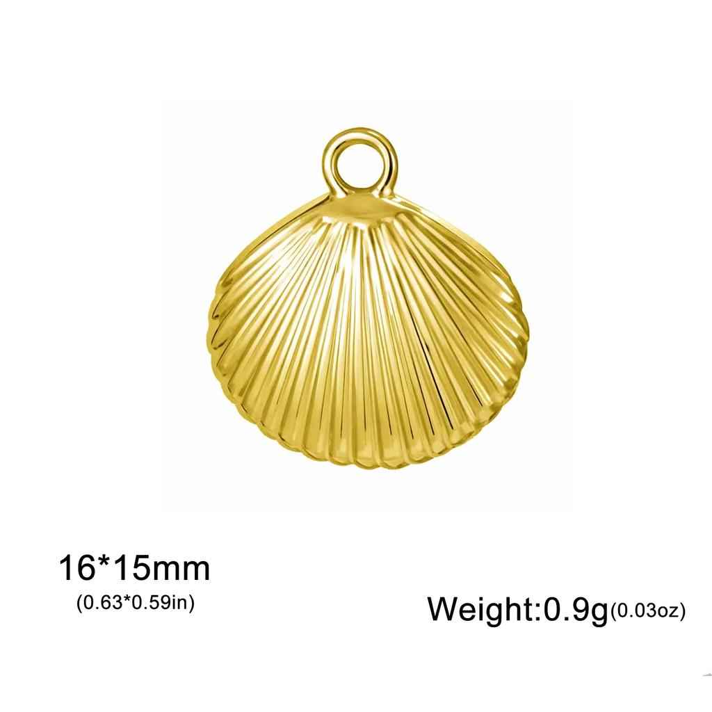 Teamer 3pcs/Lot Shell Charms For Jewelry Gold Color Stainless Steel Pendant For Necklace Earrings DIY Making Fashion Accessories
