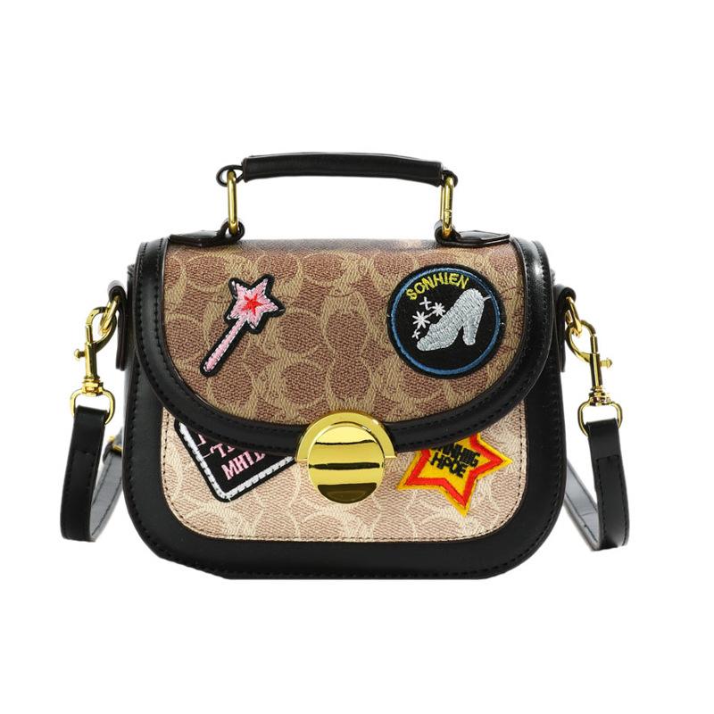 Women bags women's bags 2025 new European and American fashion retro handbags crossbody printed saddle bags tide