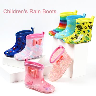 2024 Spring Fashion Classic Children's Shoes Pvc Rubber Kids Baby Cartoon Shoes Children's Water Shoes Waterproof Rain Boots